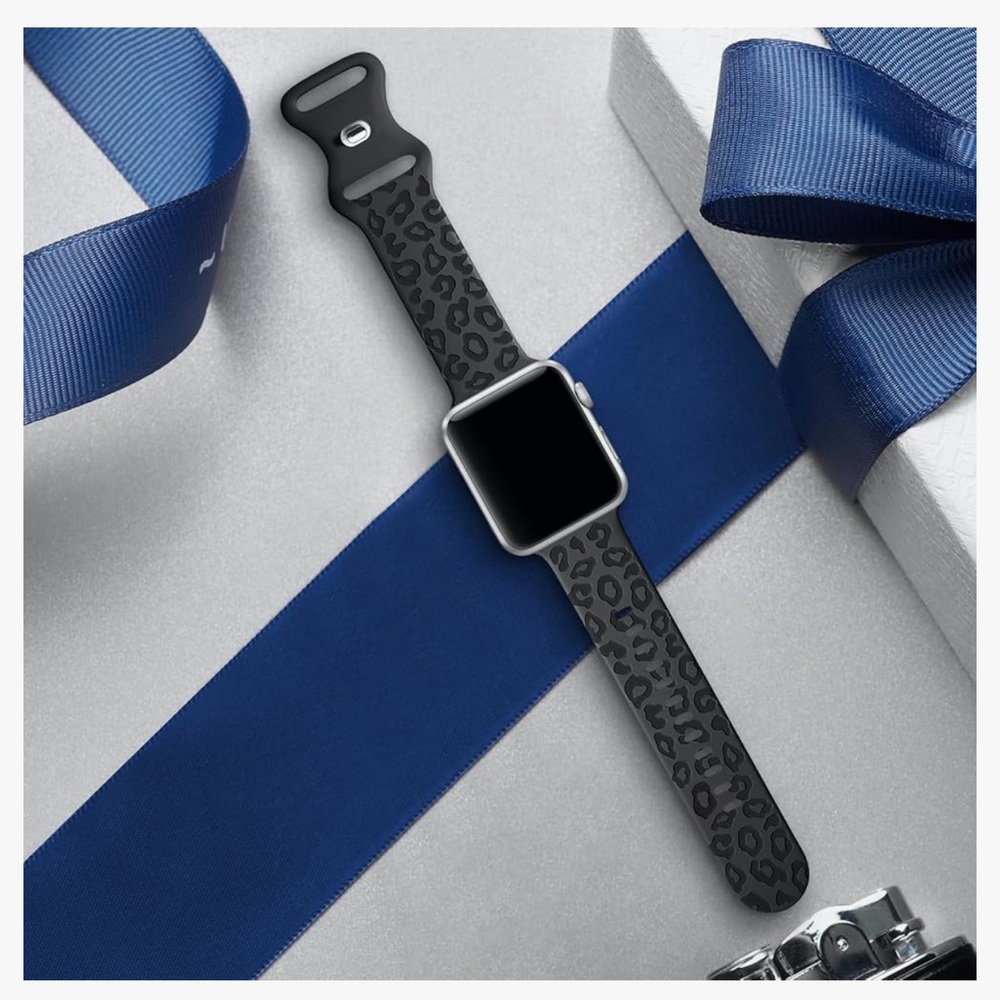 Black Leopard Apple Watch Band - Picture 1 of 6
